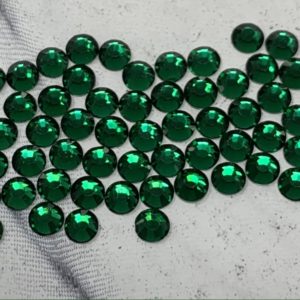 SS12 Flat Back Glass Emerald Rhinestones