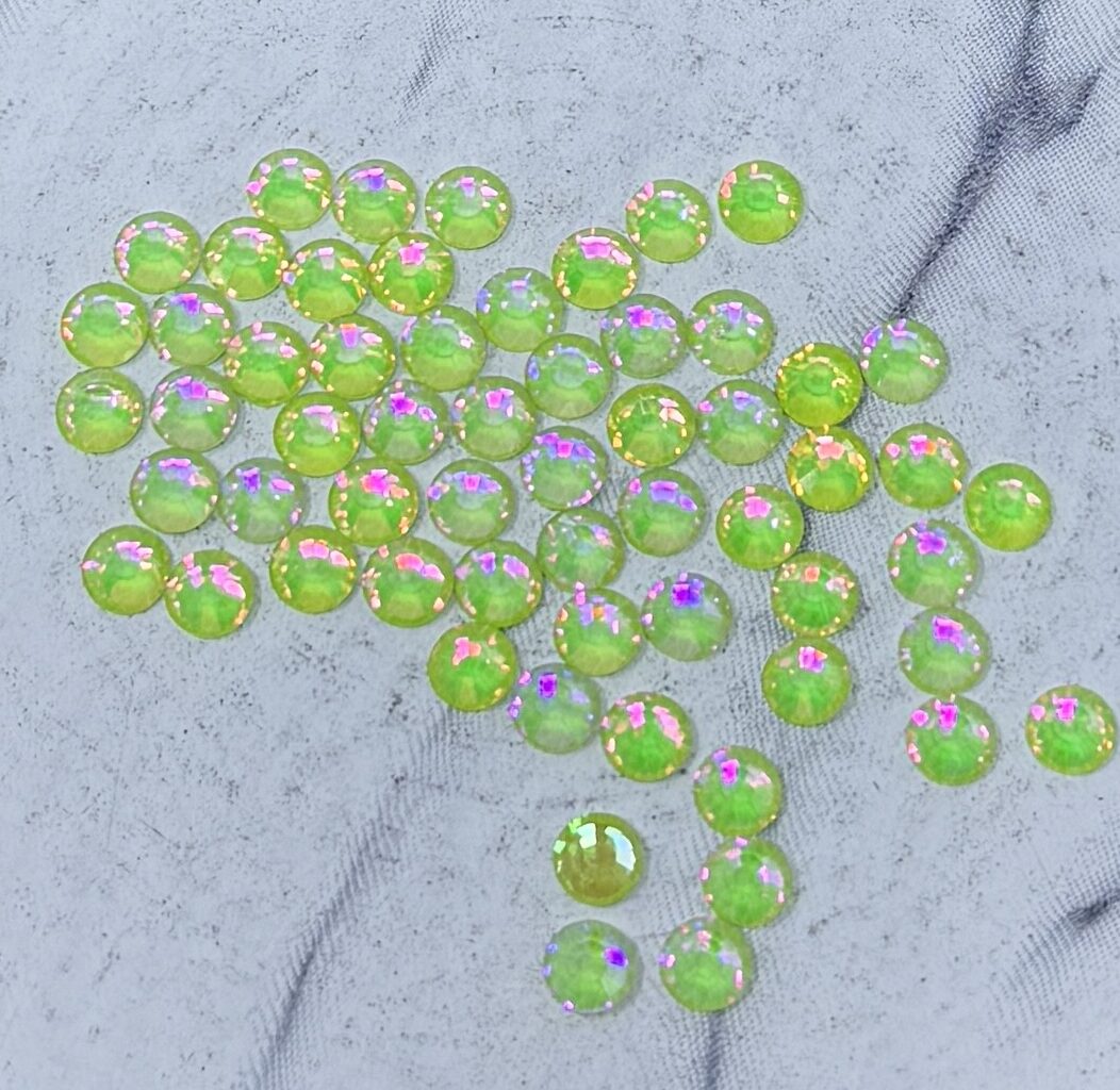 SS20 Flat Back Glass Rhinestones -Peridot Fire Opal